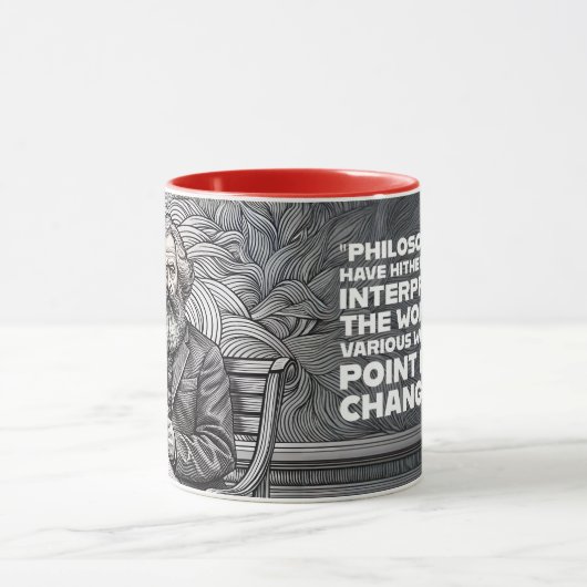 Karl Marx Zitat Design - Seien Sie die Veränderung Tasse (Zentrum)