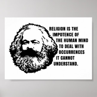 Karl Marx Zitat über Religion Poster