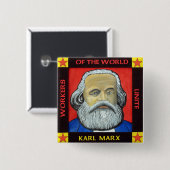 Karl- Marxknopf-Abzeichen Button (Vorne & Hinten)