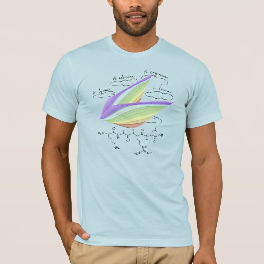 KARL peptide, AUC theme, custom text, light T-Shirt (Vorderseite)
