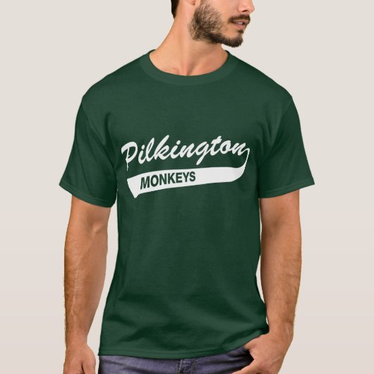 Karl Pilkington Monkeys grünen T - Shirt (Vorderseite)