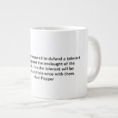 Karl Poppers zitiert das Paradox der Intoleranz Jumbo-Tasse (Vorderseite Rechts)