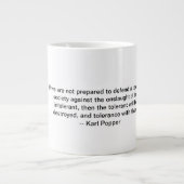 Karl Poppers zitiert das Paradox der Intoleranz Jumbo-Tasse (Vorderseite)