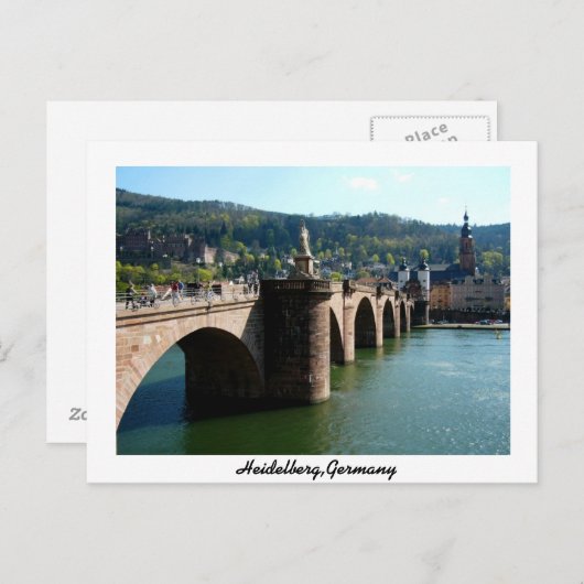 Karl-Theodor-Brücke Heidelberg Deutschland Postkarte (Vorne/Hinten)