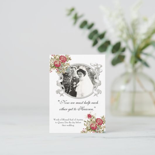 Karl & Zita Katholische Hochzeitskarte Platzkarte (Stehend Vorderseite)