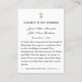 Karl & Zita Katholische Hochzeitskarte Platzkarte (Rückseite)