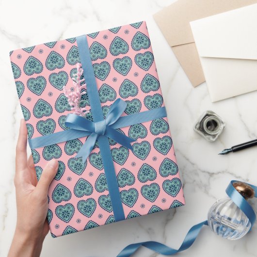 ‘Karlek’ heart pattern gift Wrapping Paper  Geschenkpapier (Schenken)