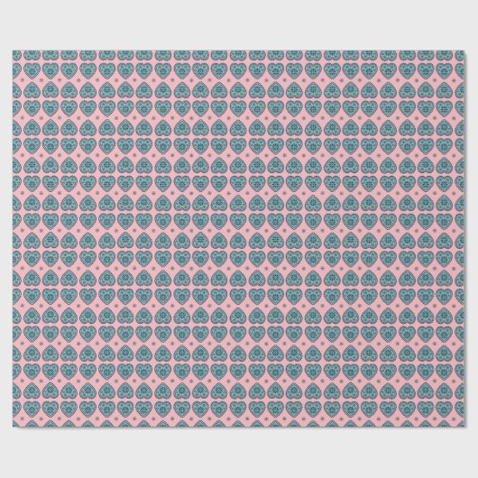 ‘Karlek’ heart pattern gift Wrapping Paper  Geschenkpapier (Flach)