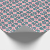 ‘Karlek’ heart pattern gift Wrapping Paper  Geschenkpapier (Ecke)