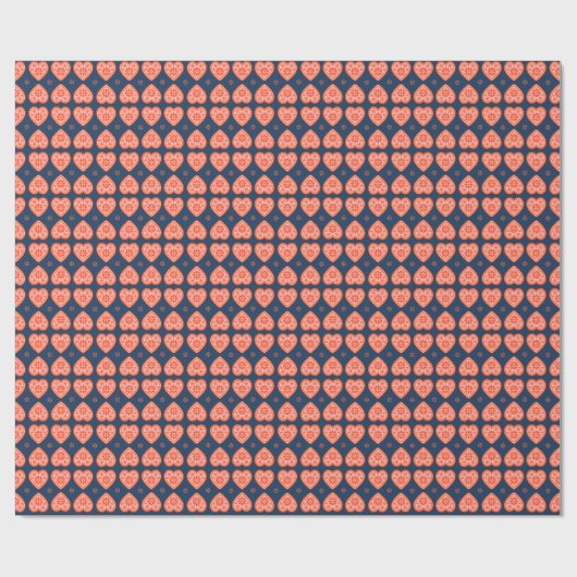 ‘Karlek’ Heart Pattern matte gift Wrapping Paper Geschenkpapier (Flach)