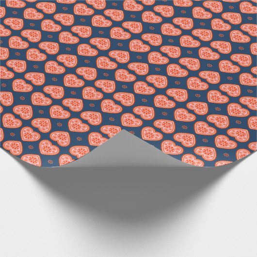 ‘Karlek’ Heart Pattern matte gift Wrapping  Paper Geschenkpapier (Ecke)