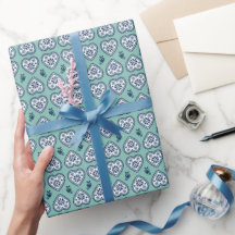 „Karlek“ Herz Geschenkverpackungspapier (navy, tür