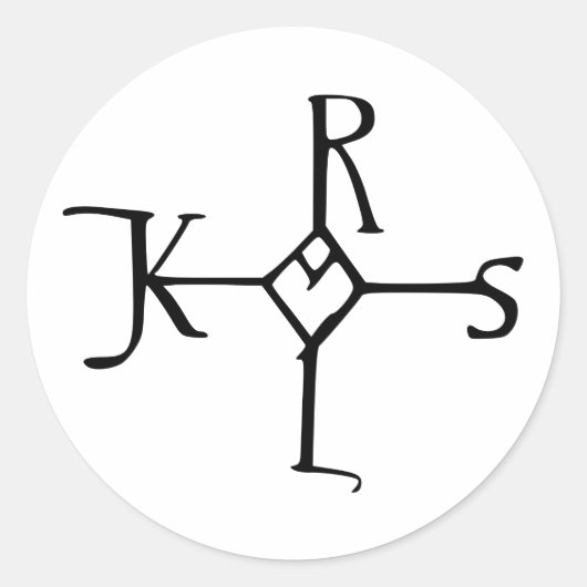 Karlemagne-Monogramm Runder Aufkleber (Vorderseite)