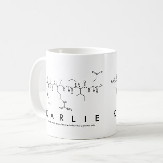 Karlie Peptid-Namen-Tasse Kaffeetasse (Vorderseite Links)