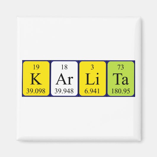 Karlita Magnet für den periodischen Tabellennamen (Vorne)