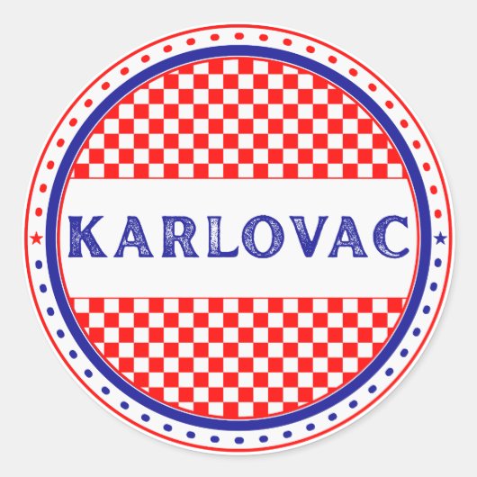 Karlovac City Pride Emblem – Croatian Identity Runder Aufkleber (Vorderseite)