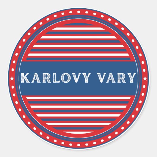 Karlovy Vary City Pride Emblem – Czech Identity Runder Aufkleber (Vorderseite)