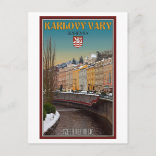 Karlovy Vary - Semnice Fluss Winter Postkarte
