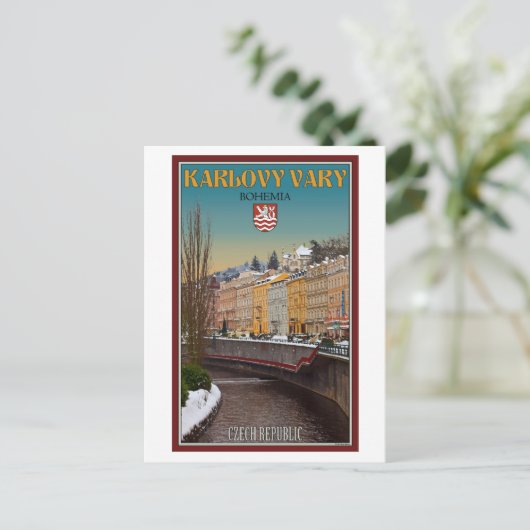 Karlovy Vary - Semnice River Winter Postkarte (Stehend Vorderseite)