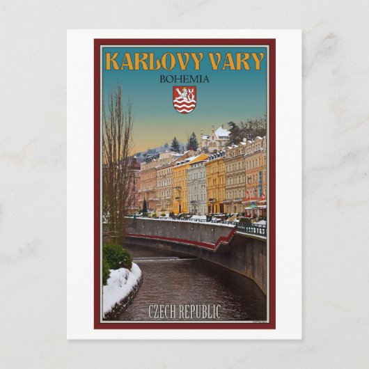 Karlovy Vary - Semnice River Winter Postkarte (Vorderseite)