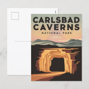 Karlsbad Caverns National Park Travel Poster Feiertagspostkarte