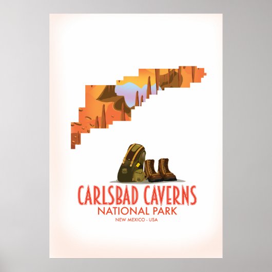 Karlsbad Nationalpark neue mexico Karte Poster (Vorne)