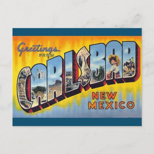 Karlsbad, New Mexico Vintag Art Postcard Postkarte (Vorderseite)