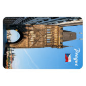 Karlsbrücke, alter Turm und Prager Burg Magnet (Horizontal)