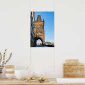 Karlsbrücke, alter Turm und Prager Burg Poster (Küche)