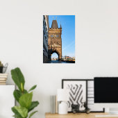 Karlsbrücke, alter Turm und Prager Burg Poster (Heimbüro)