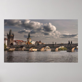 Karlsbrücke, farbenfrohe Fotografie Prag Poster