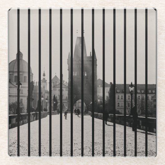 Karlsbrücke in Prag Glasuntersetzer (Vorderseite)