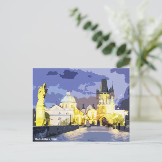 Karlsbrücke in Prag Postkarte (Stehend Vorderseite)