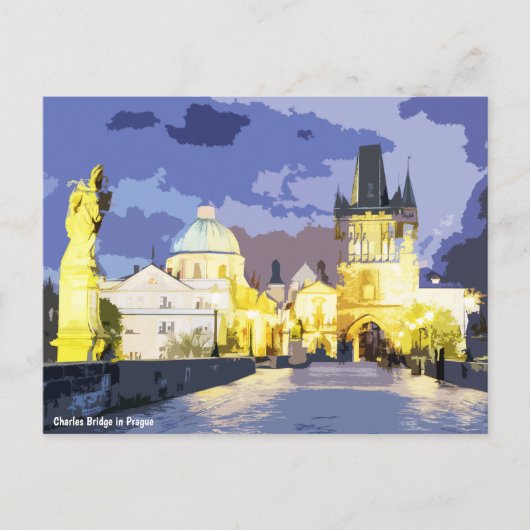 Karlsbrücke in Prag Postkarte (Vorderseite)
