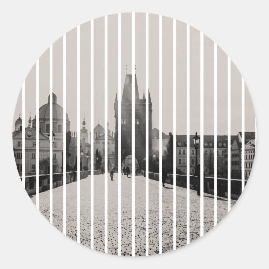 Karlsbrücke in Prag Runder Aufkleber (Vorderseite)