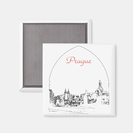 Karlsbrücke in Prag, Tschechische Republik Magnet (Vorderseite/Rückseite)
