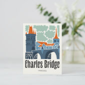 Karlsbrücke Prag abstrakte Reise Postkarte (Stehend Vorderseite)