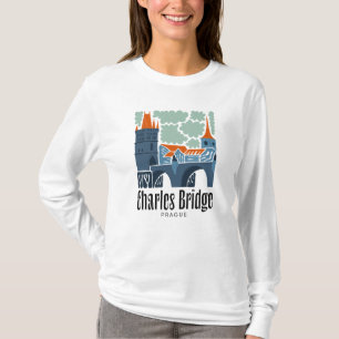 Karlsbrücke Prag abstrakte Reise T-Shirt