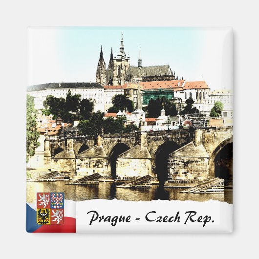Karlsbrücke, Prag Magnet, Schloss Panorama Magnet (Vorne)