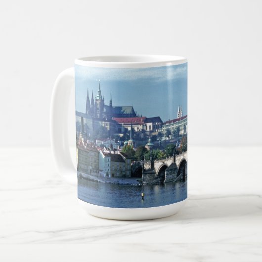 Karlsbrücke Prager Burg Kaffeetasse (Vorderseite Links)
