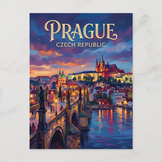Karlsbrücke Tschechien Postkarte (Vorderseite)