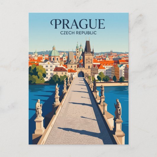Karlsbrücke Tschechien Postkarte (Vorderseite)