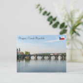 Karlsbrücke und Moldau - Prag Postkarte (Stehend Vorderseite)