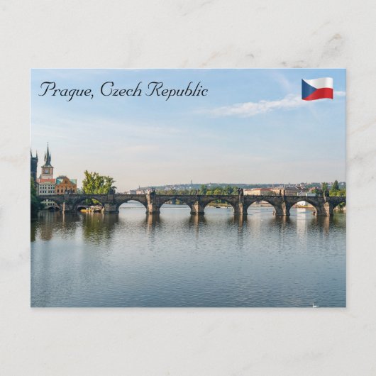 Karlsbrücke und Moldau - Prag Postkarte (Vorderseite)