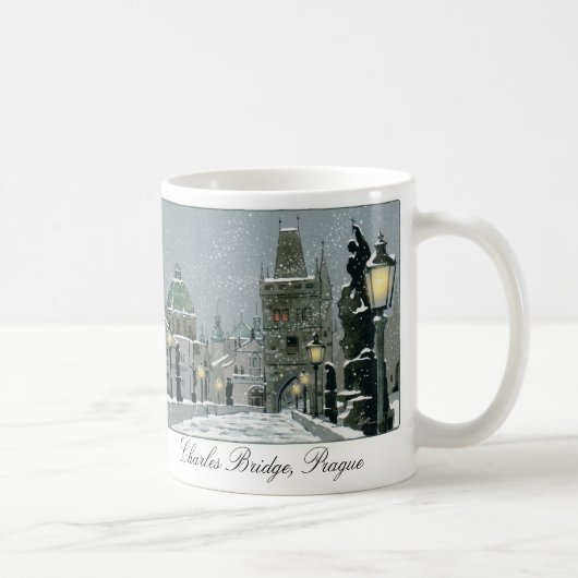 Karlsbrücke Winter 11 oz.Tasse Kaffeetasse (Rechts)