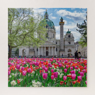 Karlskirche im Frühjahr in Wien, Österreich Puzzle