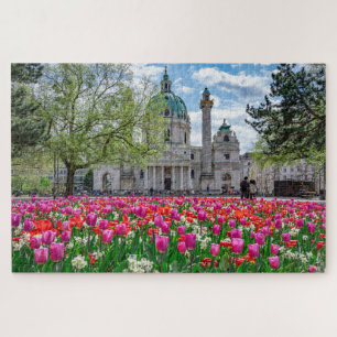 Karlskirche im Frühjahr in Wien, Österreich Puzzle