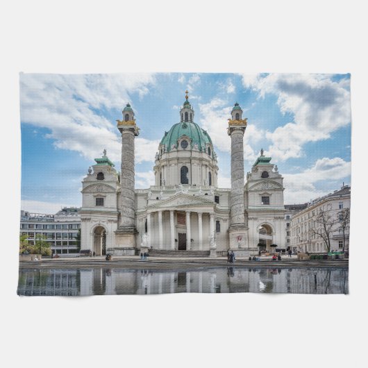 Karlskirche in Wien, Österreich Geschirrtuch (Horizontal)