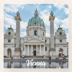 Karlskirche in Wien, Österreich Glasuntersetzer