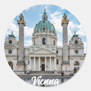 Karlskirche in Wien, Österreich Runder Aufkleber